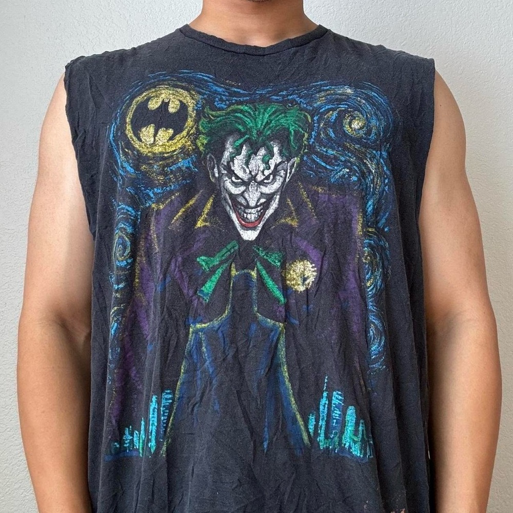 Batman Joker AOP Black Graphic Sleeveless Shirt Size XL
